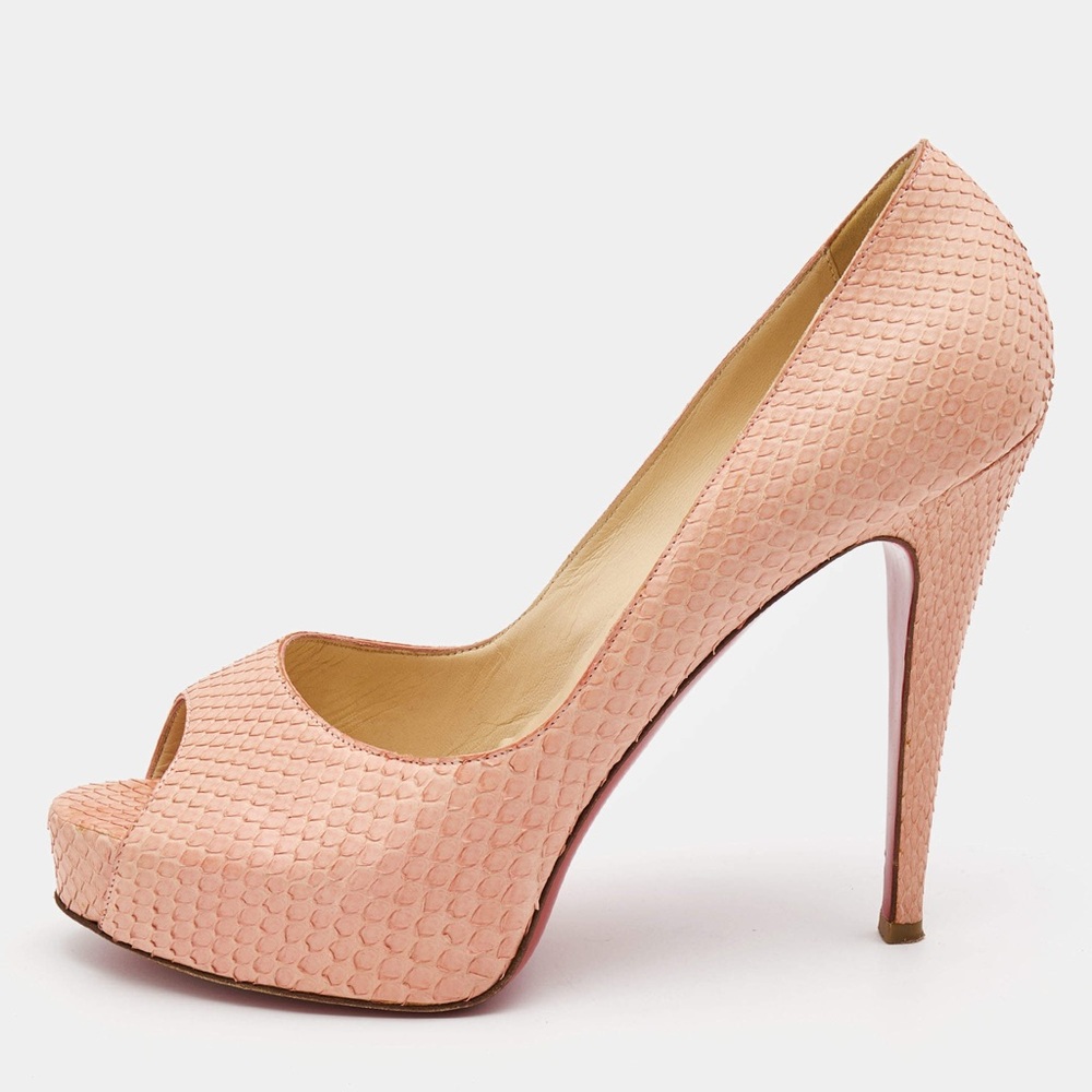 Christian Louboutin Hyper Prive 120 Stiletto Python Pattern Heels Size 37.5